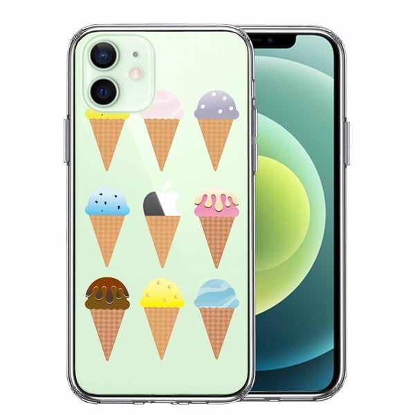 iPhone12 ケース クリア アイスクリーム スマホケース 側面ソフト 背面ハード ハイブリッド_画像1