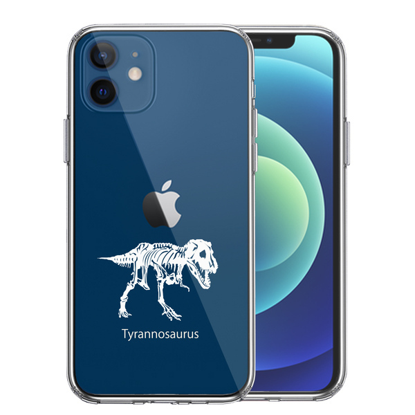 iPhone12mini ケース クリア ティラノサウルス ホワイト スマホケース 側面ソフト 背面ハード ハイブリッド_画像1