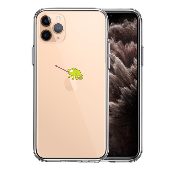 iPhone11pro ケース クリア カメレオン 爬虫類 スマホケース 側面ソフト 背面ハード ハイブリッド_画像1