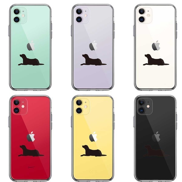 iPhone11 ケース クリア 犬 シルエット ラブラドールレトリバー スマホケース 側面ソフト 背面ハード ハイブリッド_画像2