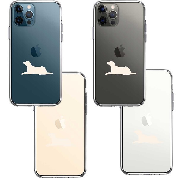 iPhone12Pro ケース クリア 犬 ラブラドールレトリバー 白 スマホケース 側面ソフト 背面ハード ハイブリッド_画像2