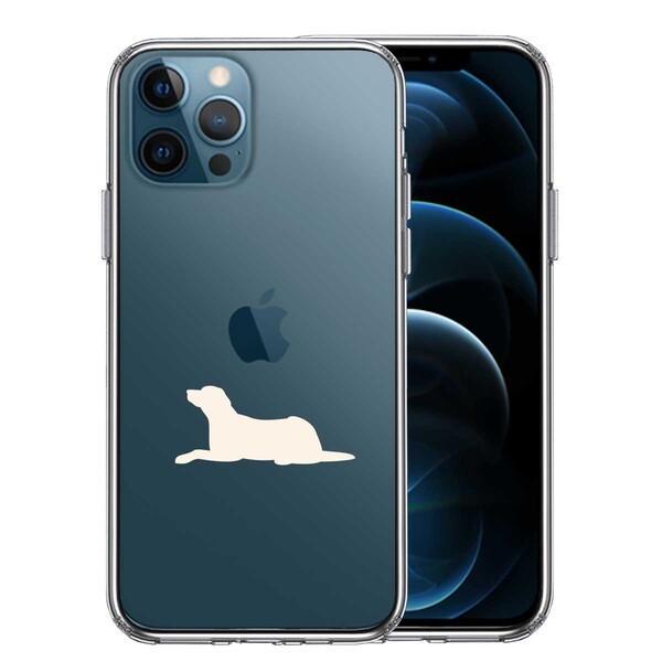 iPhone12Pro ケース クリア 犬 ラブラドールレトリバー 白 スマホケース 側面ソフト 背面ハード ハイブリッド_画像1