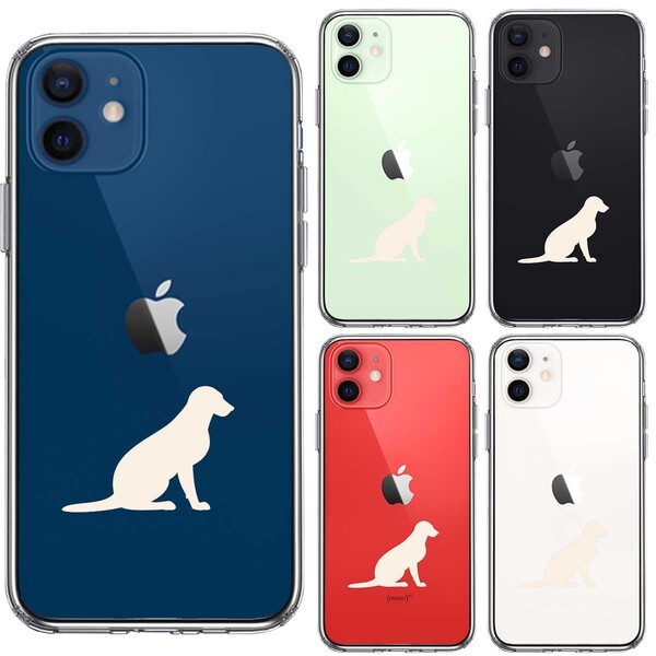 iPhone12mini ケース クリア 犬 ラブラドールレトリバー２ 白 スマホケース 側面ソフト 背面ハード ハイブリッド_画像2