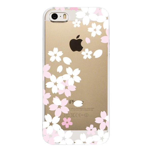 iPhone5 iPhone5s ケース クリア さくら花柄 白 スマホケース ハード スマホケース ハード_画像3