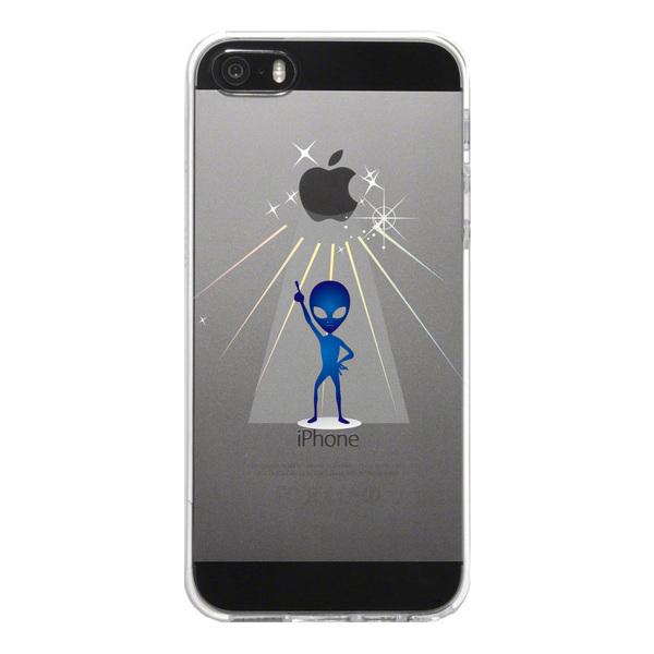 iPhone5 iPhone5s ケース クリア 宇宙人 フィーバー ブルー スマホケース ハード スマホケース ハード_画像5