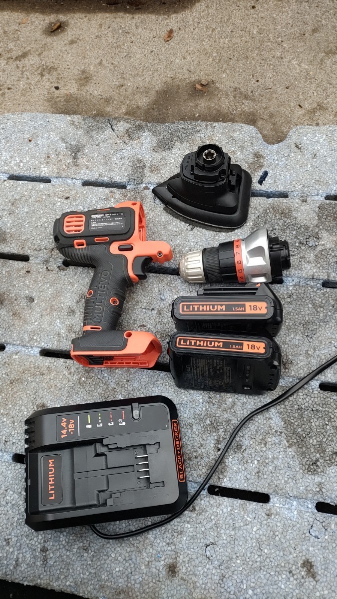 black&decker ブラックアンドデッカー マルチエボ EVO183 バッテリー2個 サンダー、ドリルドライバー 充電器 セット_画像1