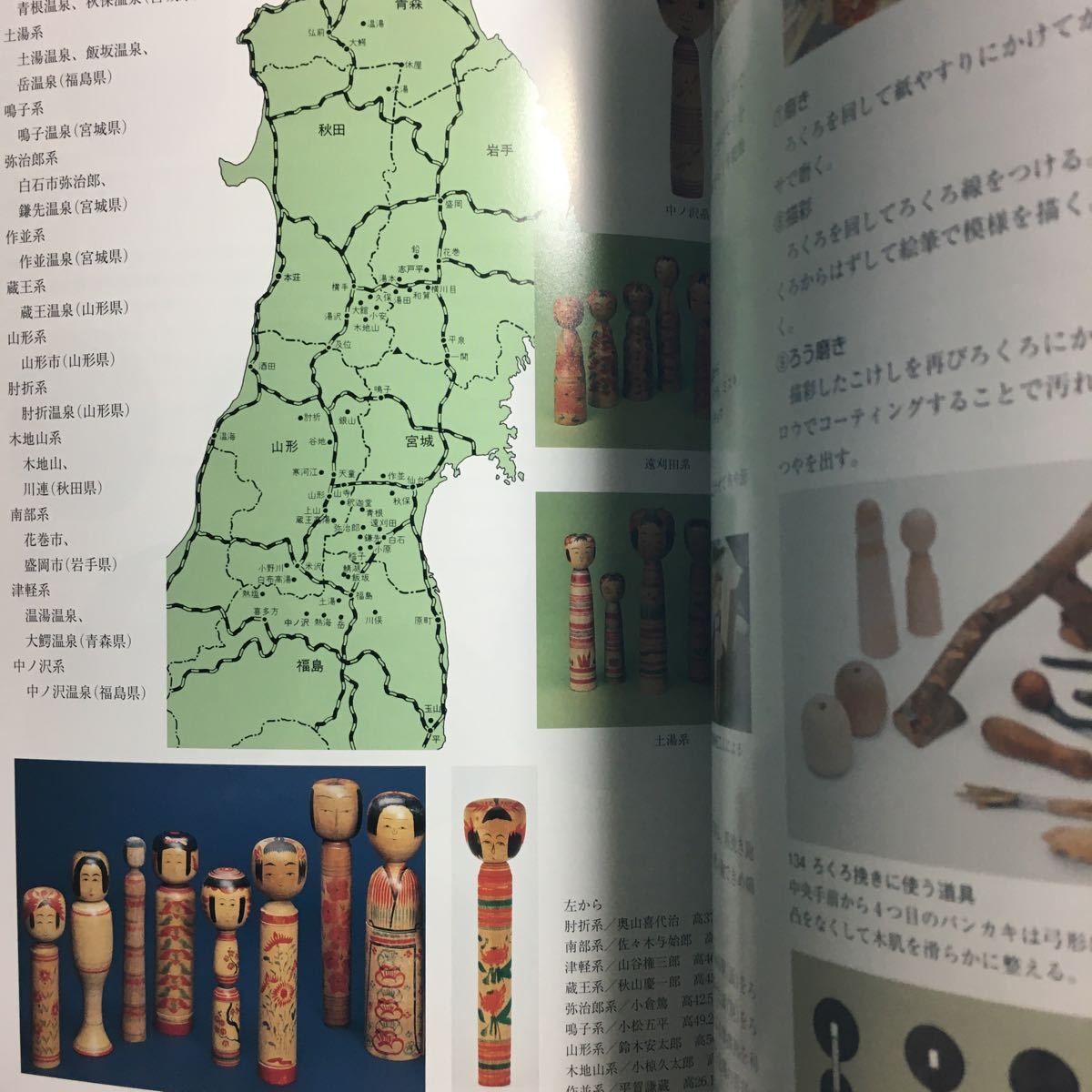 【送料無料】こけしII 遠刈田と土湯、中ノ沢 図録 * 佐藤直助 松之進 豊治 広喜 比較 模様 形 綛 前髪 宮城県 福島県 東北地方 こけしⅡ 2_画像3