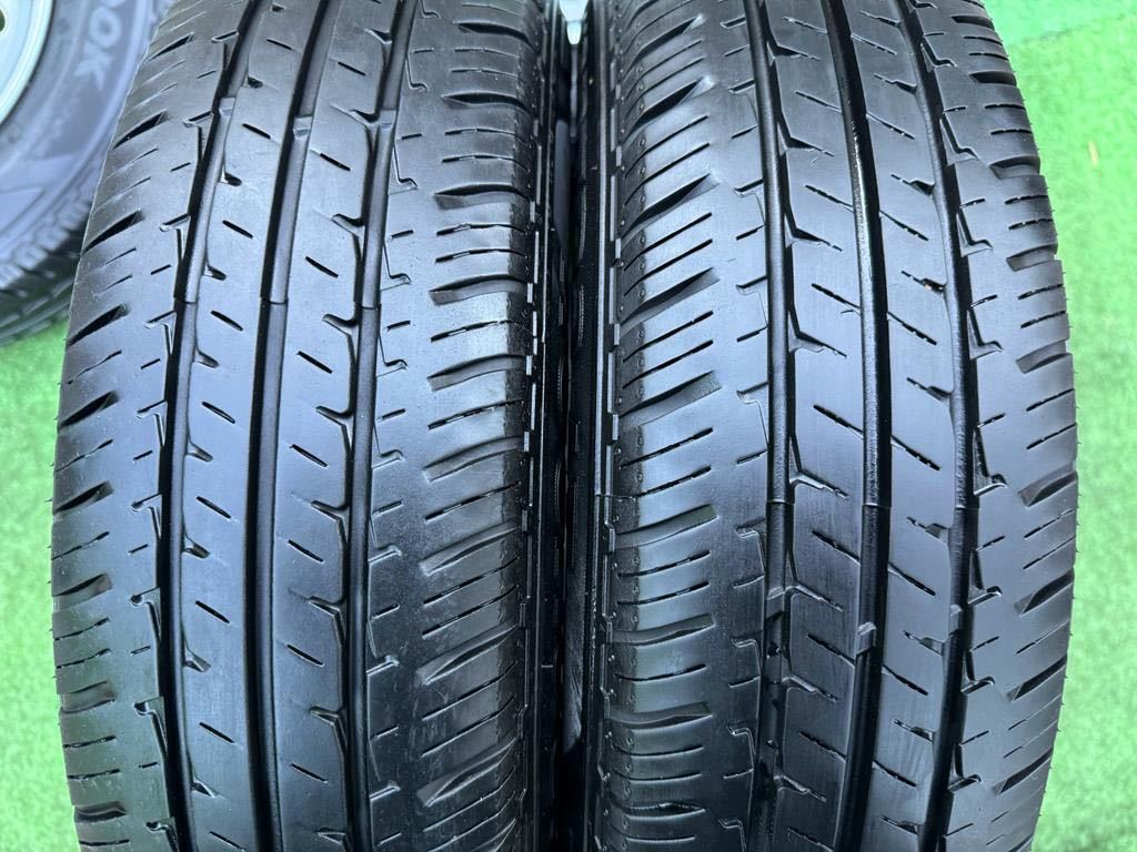 155/80R14 88/86N LT HANKOOKラジアルタイヤ2017年４本セット　刻印AL 4穴 PCD100 ET+39 14×5J ハブ54mmプロボックス★AN151_画像9