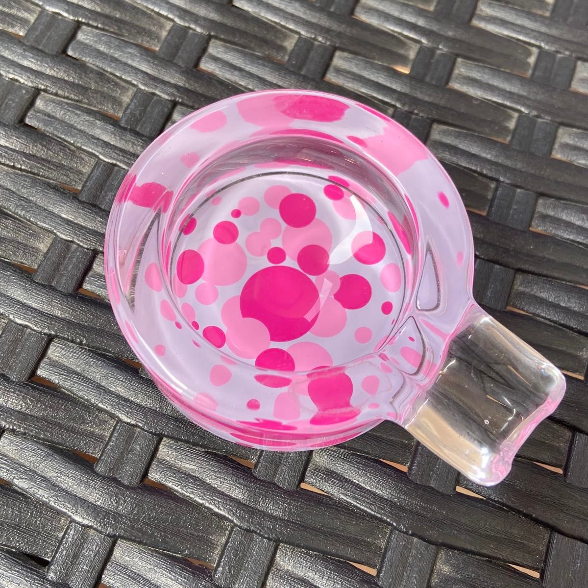 【お値下げ】レトロ調カラーガラス灰皿 3個セット ピンク系 ガラス ヴィンテージガラス 昭和レトロ マーブル 小物入れ