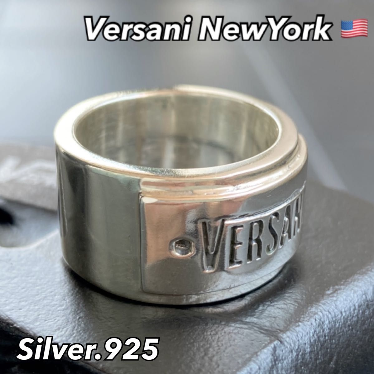 NYベルサーニ 指輪【25号】Silver 925 ロゴ入りシルバーリング VERSANI ネームプレート ニューヨークSOHO発