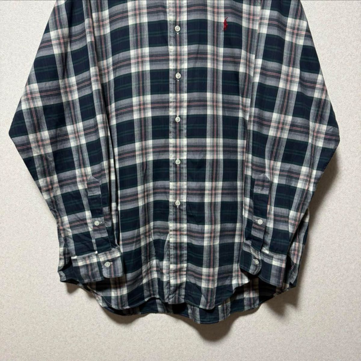 【希少】ラルフローレン BDシャツ チェックシャツ 刺繍ポニー ヴィンテージ