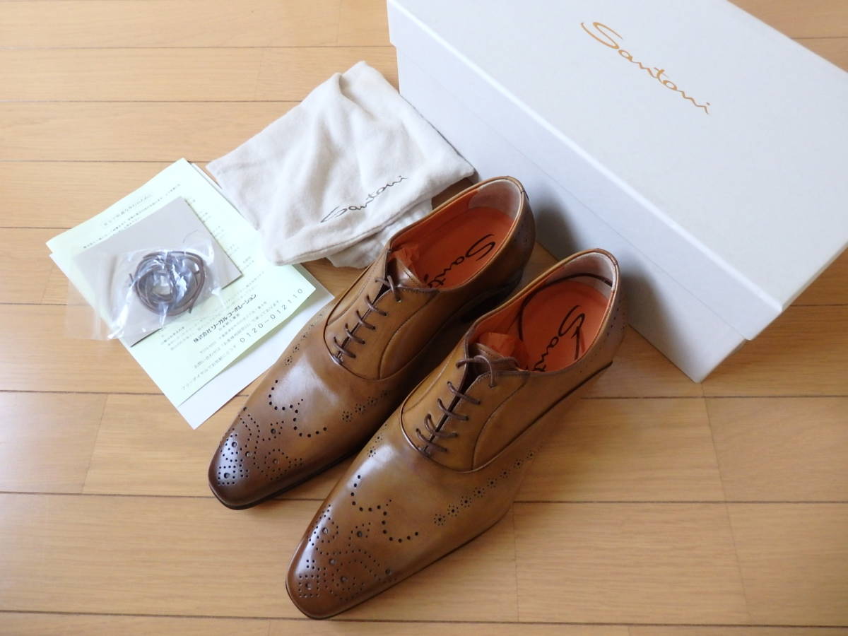 ☆新品！ 最高級！ サントーニ Santoni B42A ウイングチップ ブラウン イタリア製 7サイズ☆_人気のサントーニです。