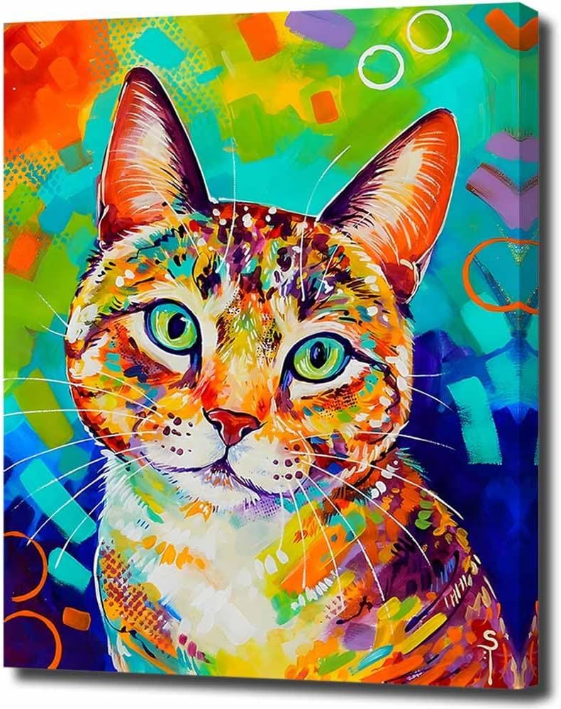 アートパネル 現代アート 壁掛け 木枠 キャンバス キャンバス画 アートポスター 新品 インテリア お洒落 猫 ネコ ねこ 猫の絵