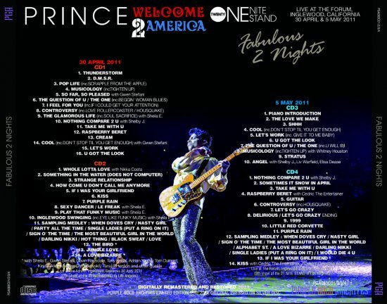 PRINCE / FABULOUS 2 NIGHTS =WELCOME 2 AMERICA 21 NITE STAND= [4CD]の画像2