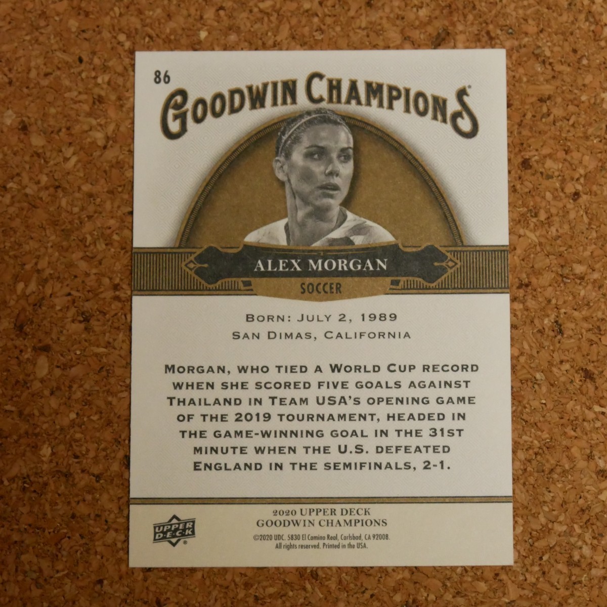 upper deck goodwin champions alex morganアッパーデック グッドウィンチャンピオンズ アレックス・モーガン USA アメリカ soccer_画像2