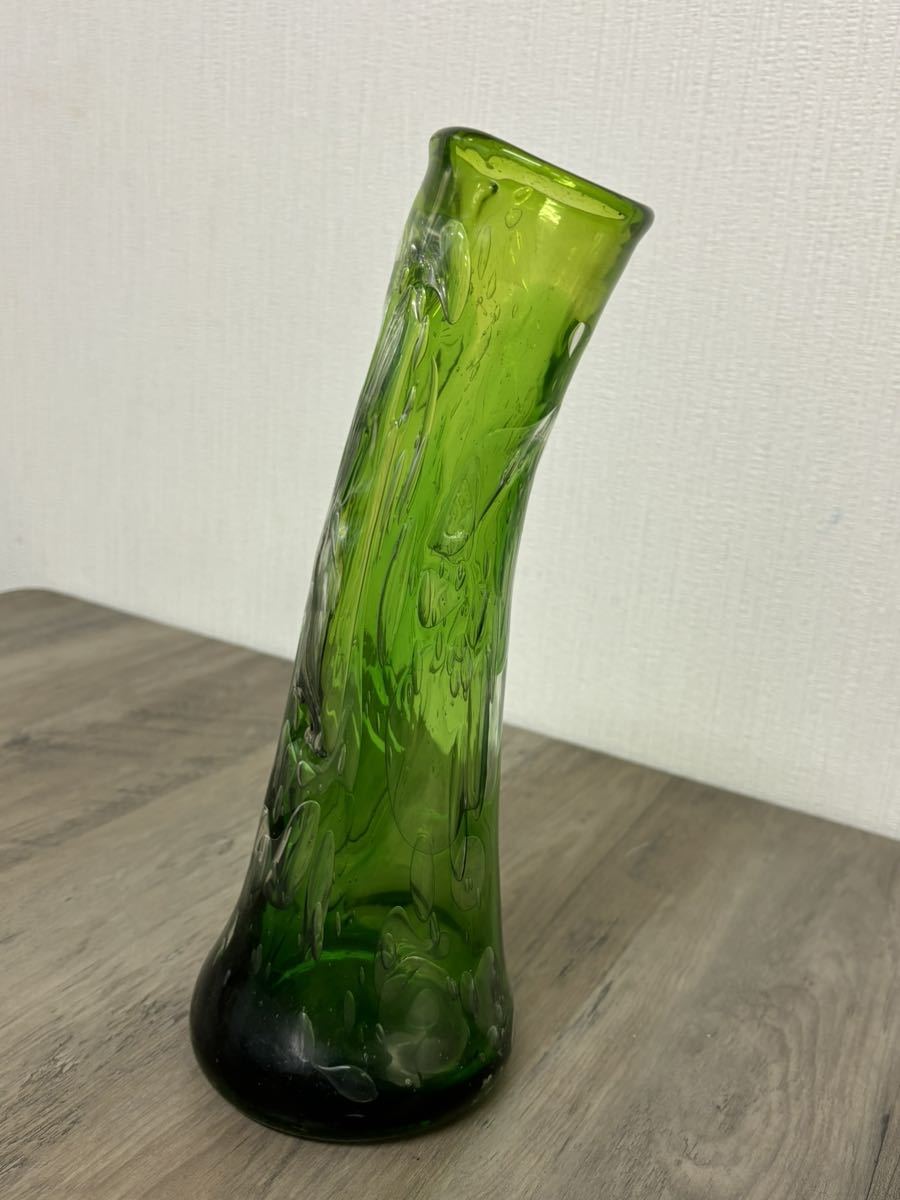 屋我平尋【やが　へいじん】　花瓶　沖縄工芸ガラス　インテリアガラス　古美術　約30cm_画像5