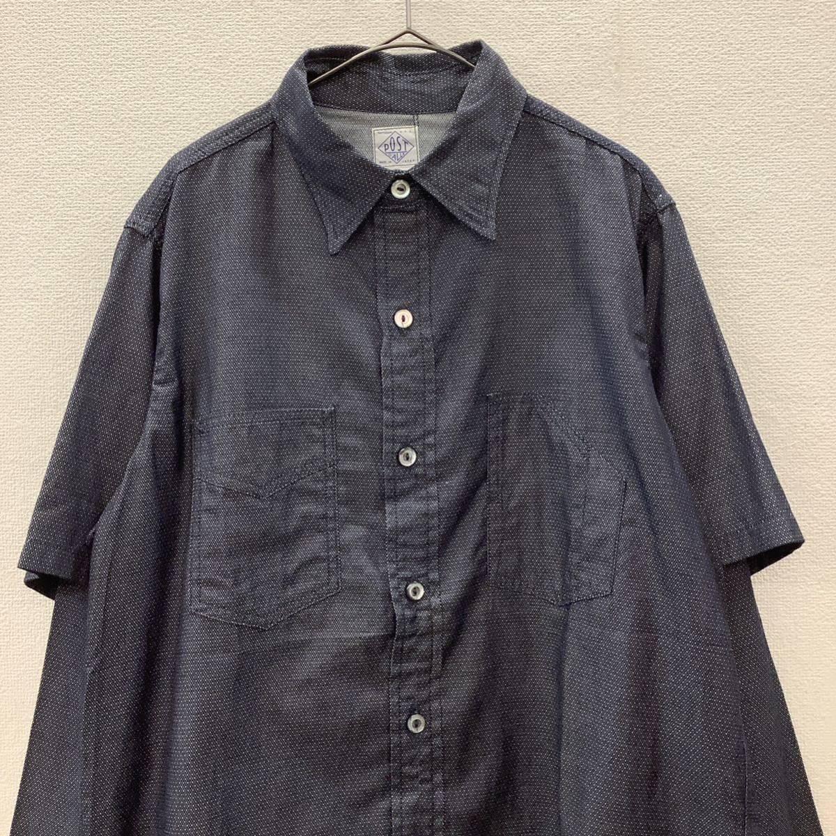 Post O' Alls ポストオーバーオールズ ドット 長袖シャツ size M 日本製 73340_画像1