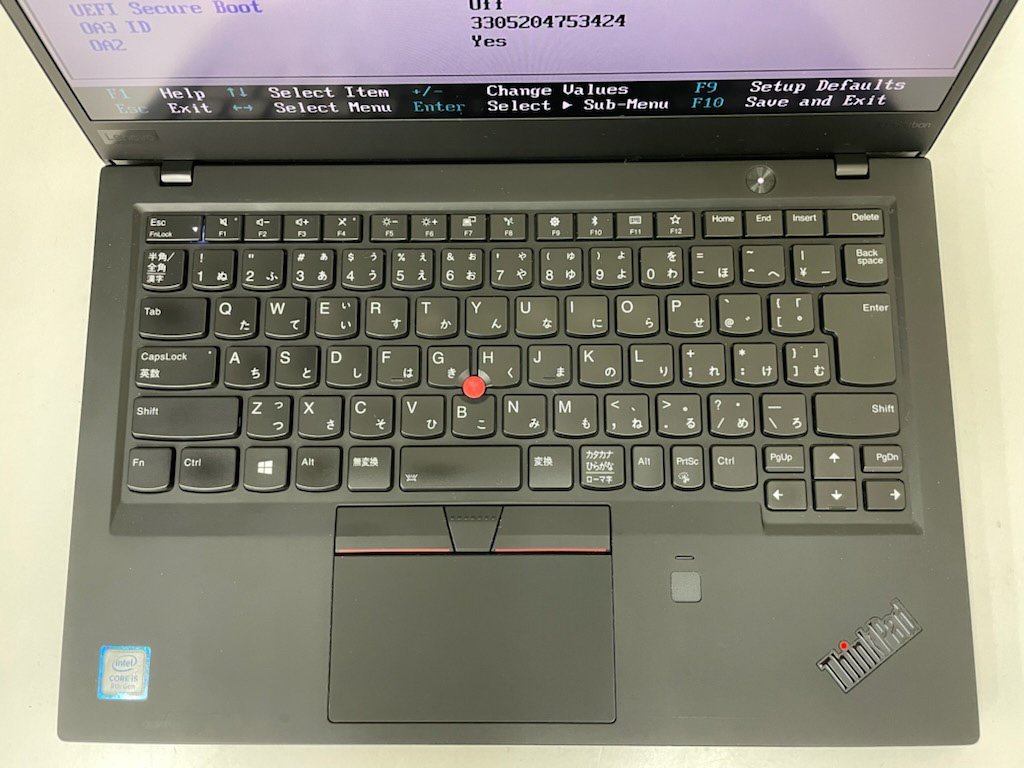 【UEFI起動確認済み／中古】ThinkPad X1 Carbon [TYPE 20KG-S20H00] (Core i5-8250U, RAM8GB, SSD無し) 本体＋ACアダプタ_画像7