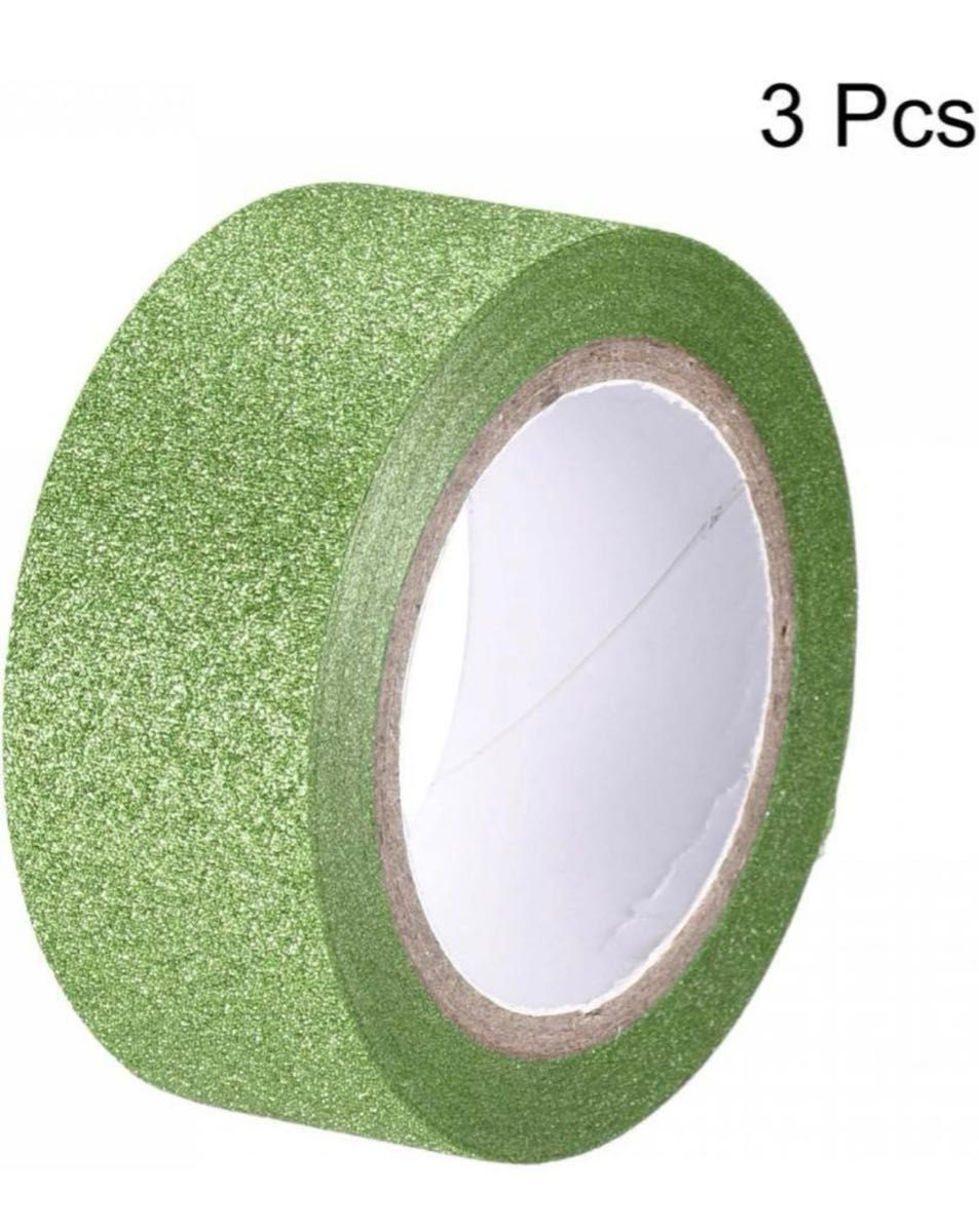 ラッピング 装飾 リボンテープ ギフト包装用 グリーン 緑 ライム 3個入り 補修 簡単 手芸用