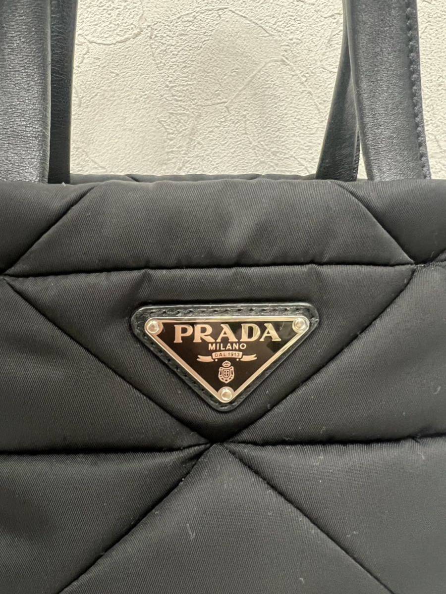 ①PRADA プラダ ハンドバッグ ショルダーバッグ ナイロン BLKブラック 2way キルティング　H4WM3YR_画像4