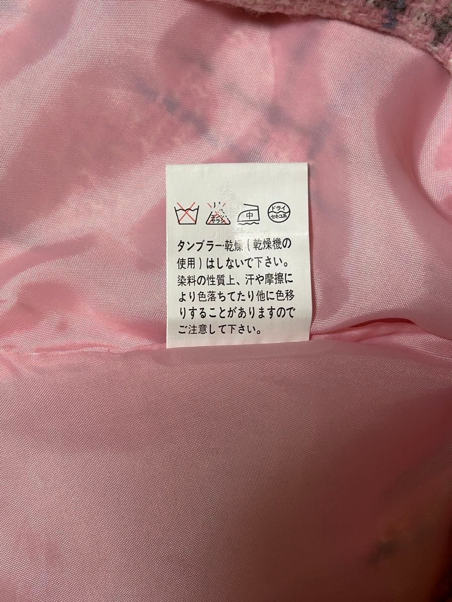 子供服　motherways ジャンパースカート　ツイード　チェック　ピンク　100サイズ