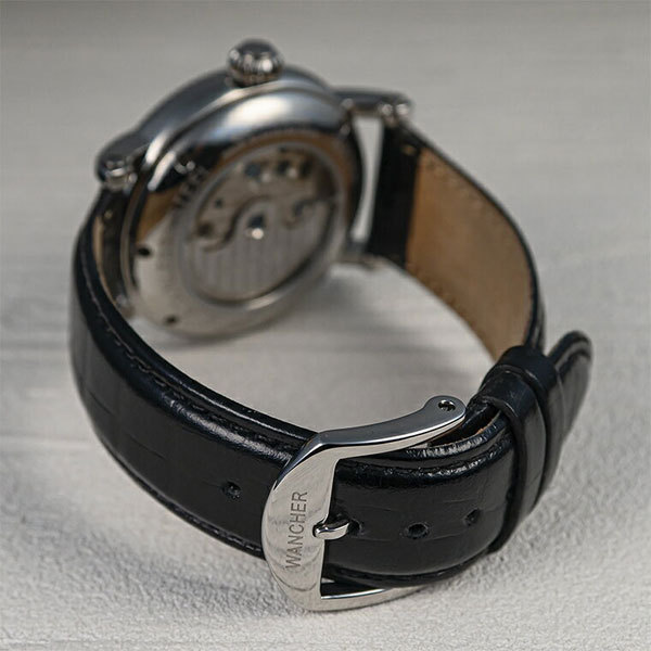 ◆●WANCHER「チャクラ」CHAKRA 腕時計『円』を基調としたウォッチ 機械式自動巻き時計 パワーリザーブ搭載 黒 ブラック 新品 単品/WW15S_画像6