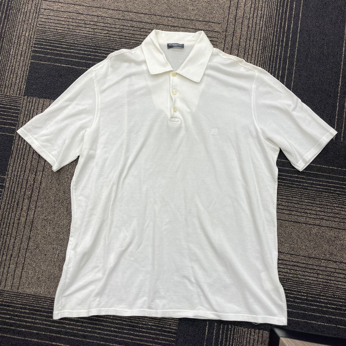 【TS0115】GIVENCHY ジバンシー コットン シャツ 白 サイズL メンズ ファッション小物 服飾小物 コレクション 古着_画像1