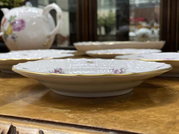 逸品＆超美品 マイセン Meissen ノイ・ブランデンシュタインレリーフ 最高級ソーサーフルーツと昆虫 ドイツ製 プレート皿 洋食器 A15_画像9