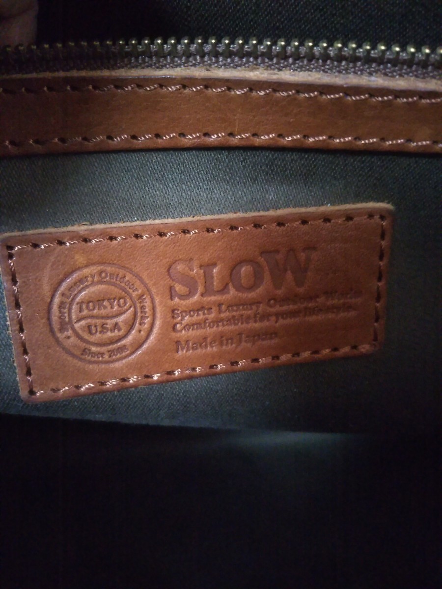 良品! 最高級! 定価82500円 SLOW bono 棒屋根shoulder 49S168H オールレザー大型2wayショルダーバッグ ブリーフケース ハラコ×レザー _画像5