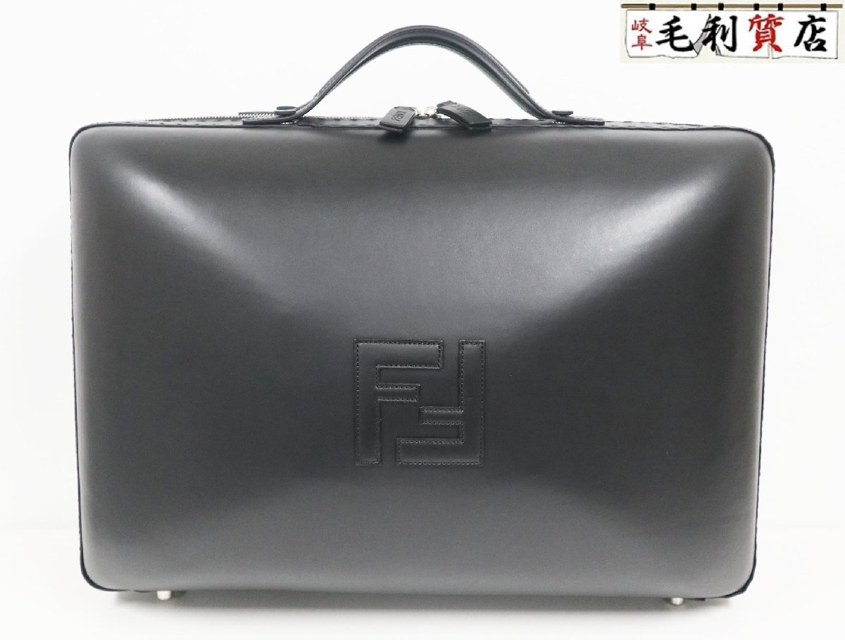 フェンディ FENDI ラージ スーツケース 7VV158 AAIW FFロゴ カーフレザー ブラック 極上美品 バッグ ショルダーバッグ
