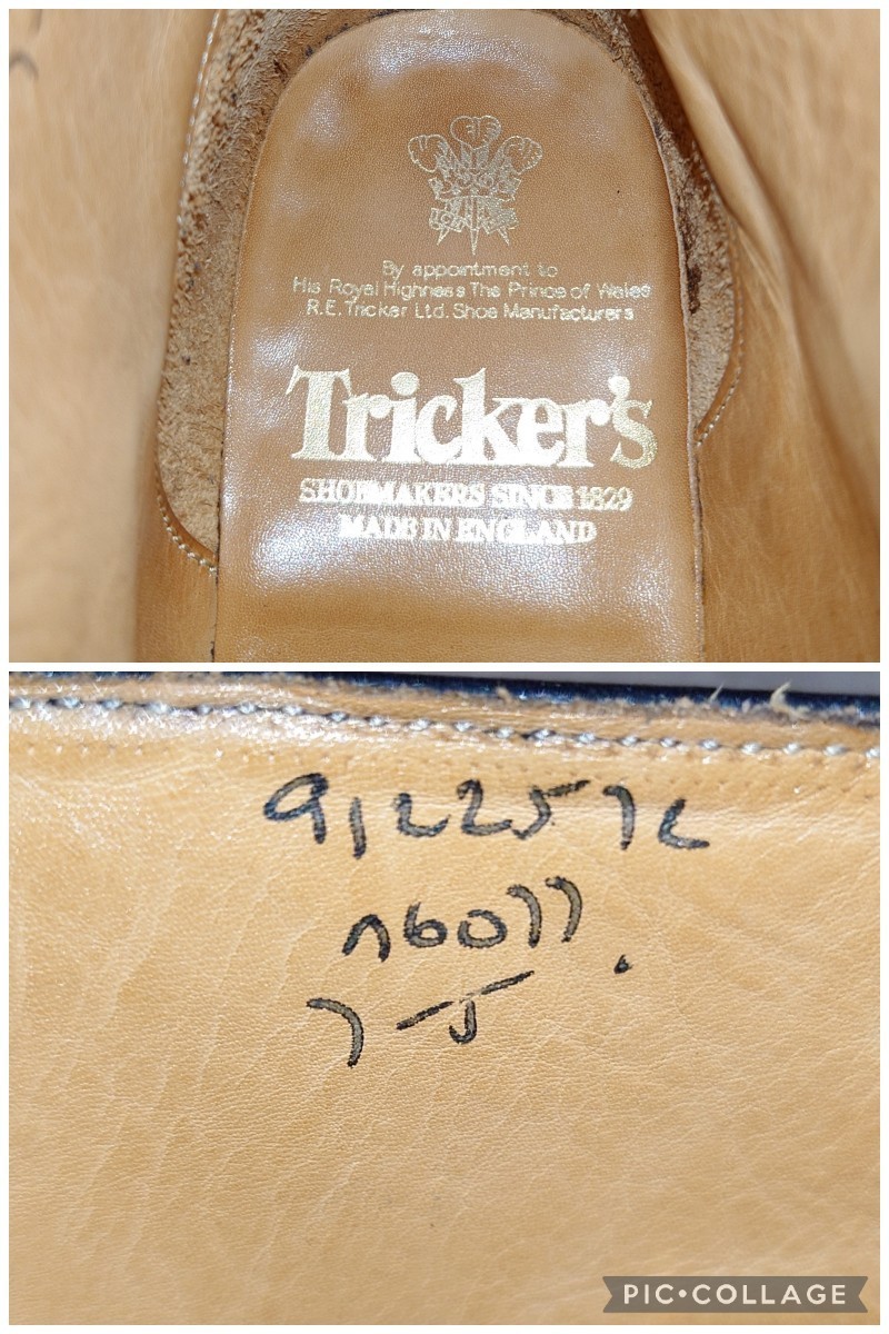 【美品】英国製 Tricker's/トリッカーズ M6077 モンキーブーツ US7 Fit.5 25cm相応 カントリー ブラック 黒/クロケット cheaney_画像9