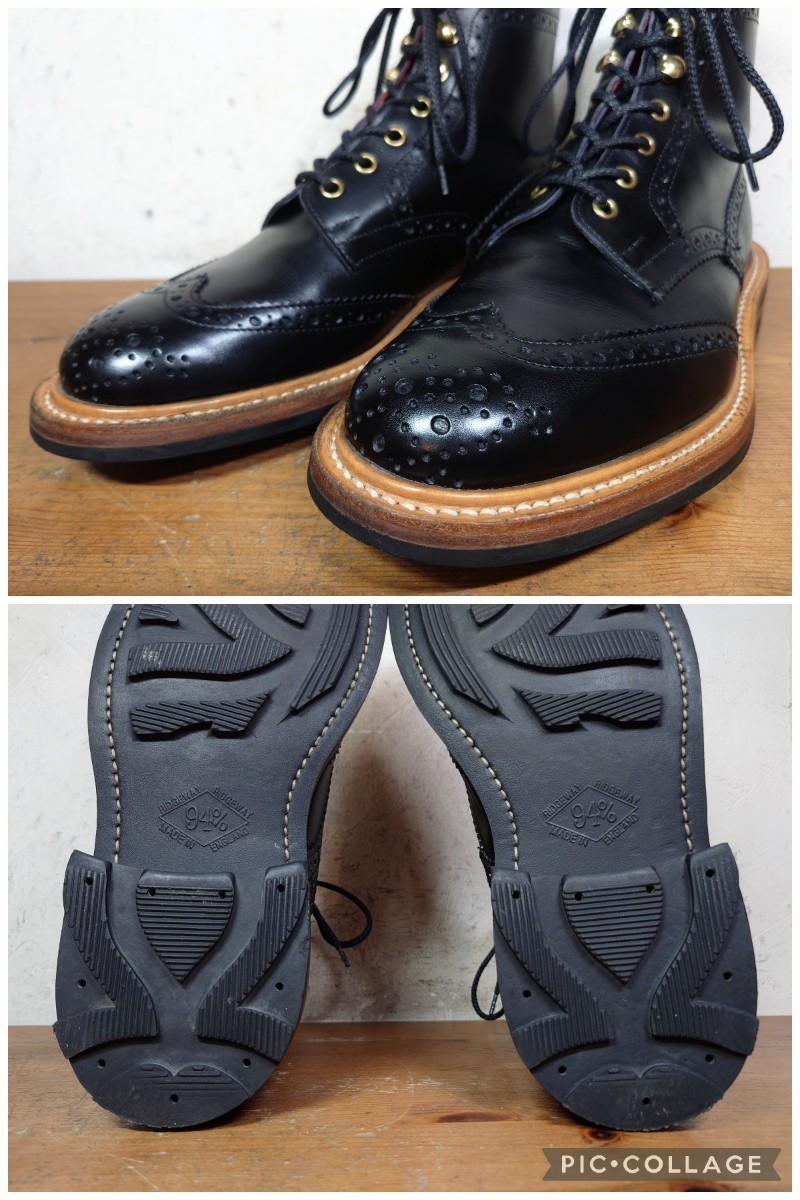 【美品】英国製 Tricker's/トリッカーズ STOW カントリー ウィングチップ ブーツ US71/2 Fit.5 25.5cm相応/モールトン クロケット cheaney_画像8