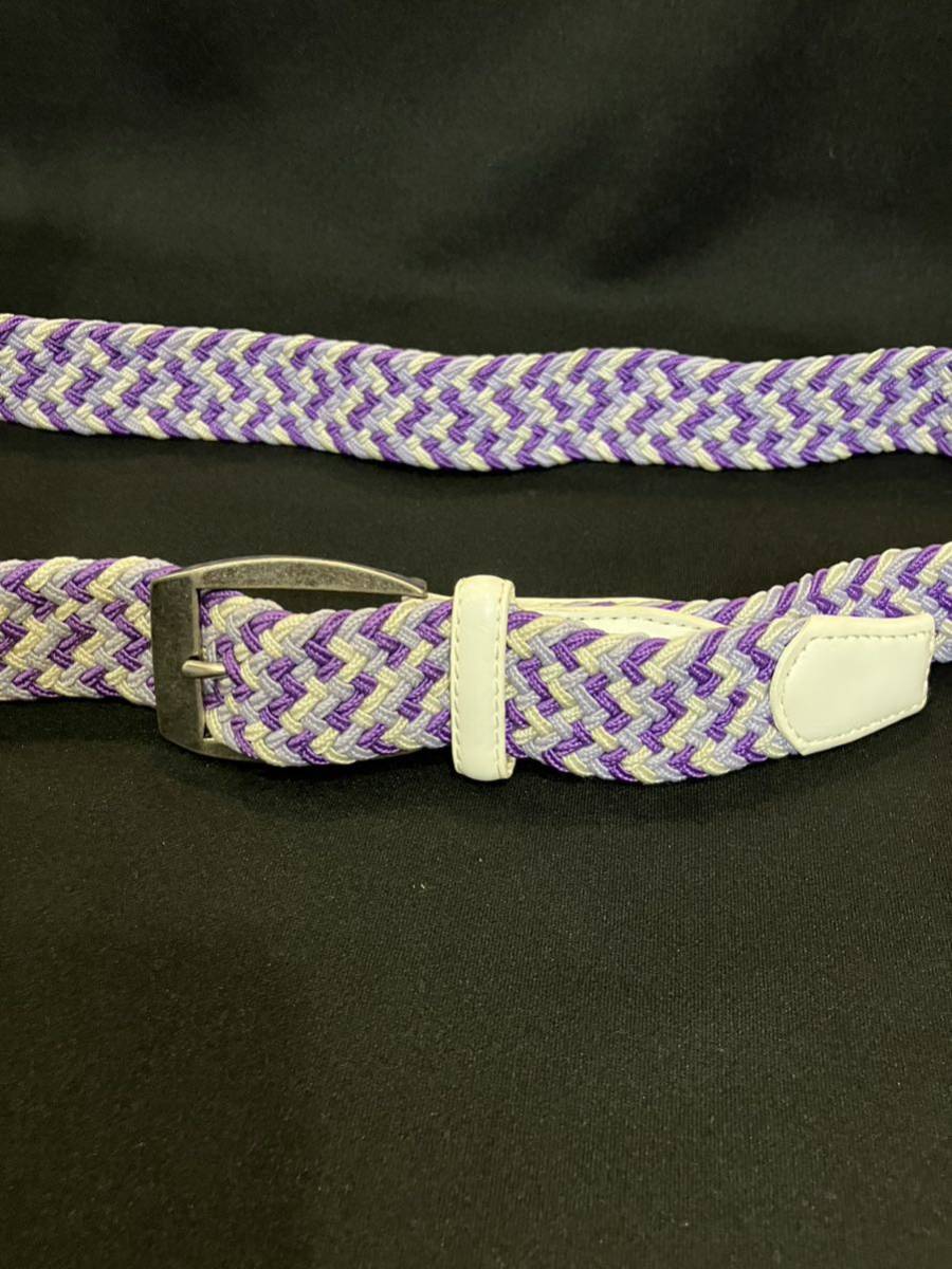 Kolwin フリーザイズベルト（ベルト全長106ｃｍ、幅3.5ｃｍ）カラー（紫ｘ白ｘ水色）_画像1