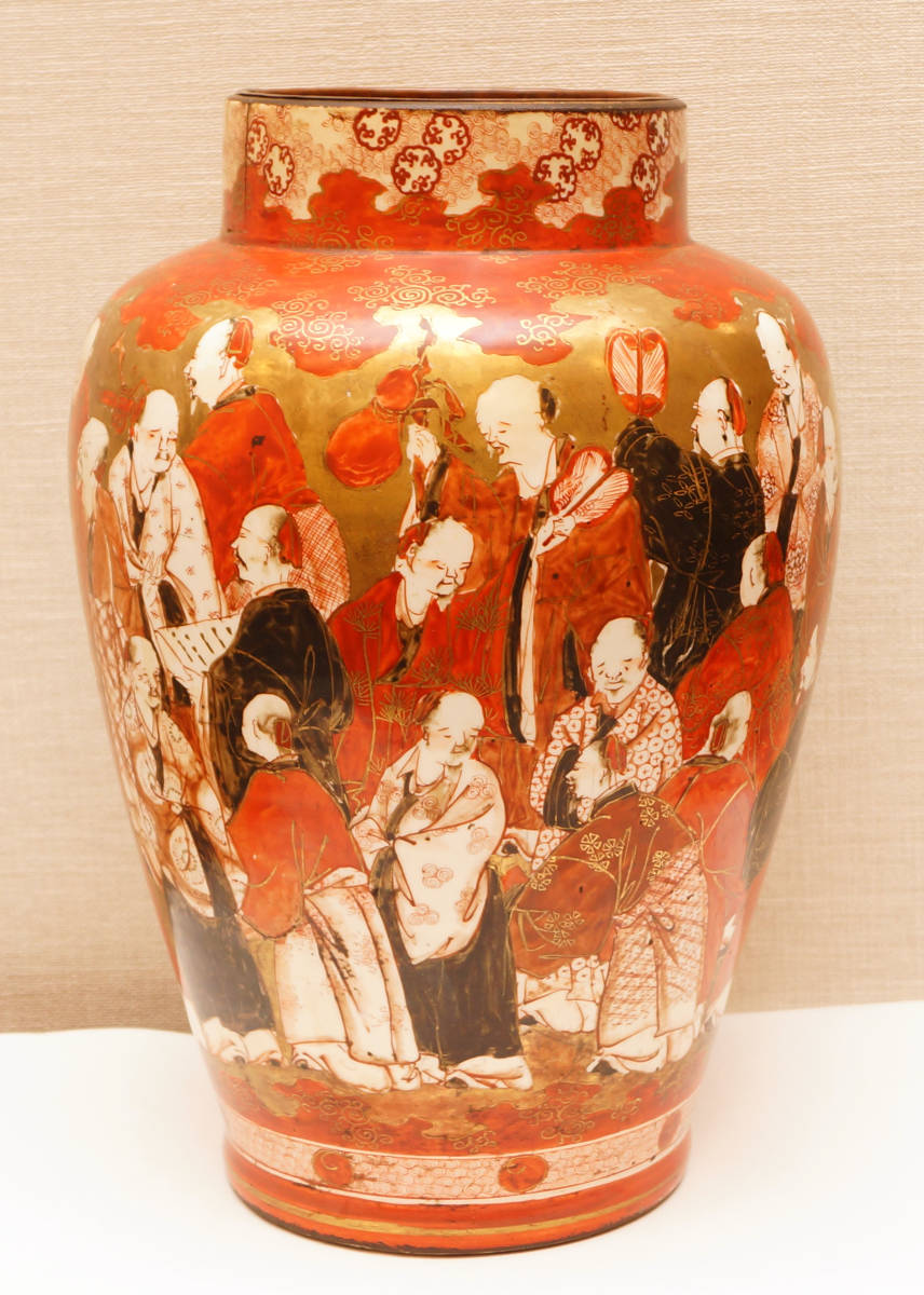  China antique goods overglaze enamels person . flower vase ... correcting 