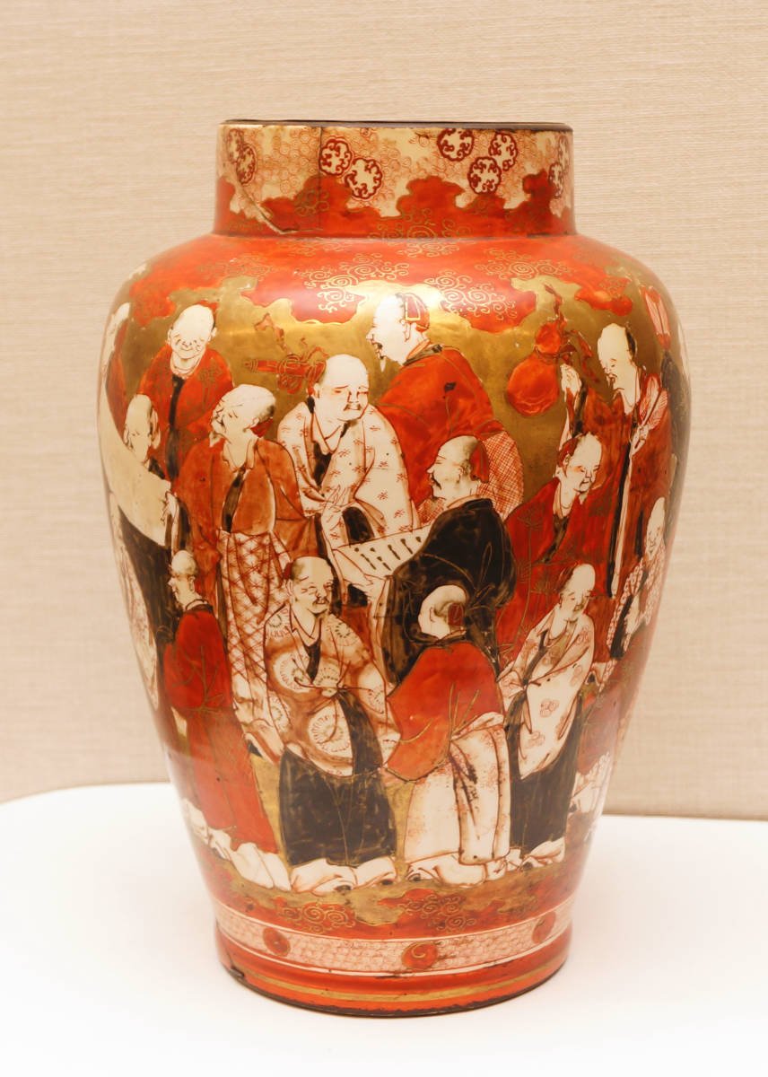  China antique goods overglaze enamels person . flower vase ... correcting 