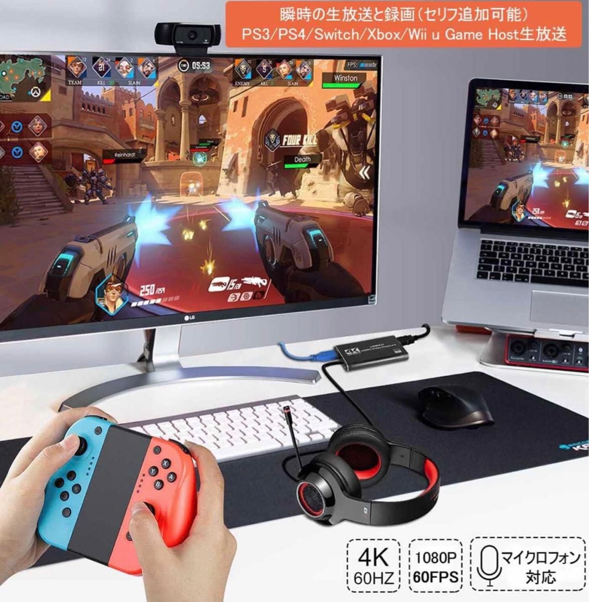 ★新品★4K HDMI キャプチャーボード★外付け★60FPS★USB3.0★