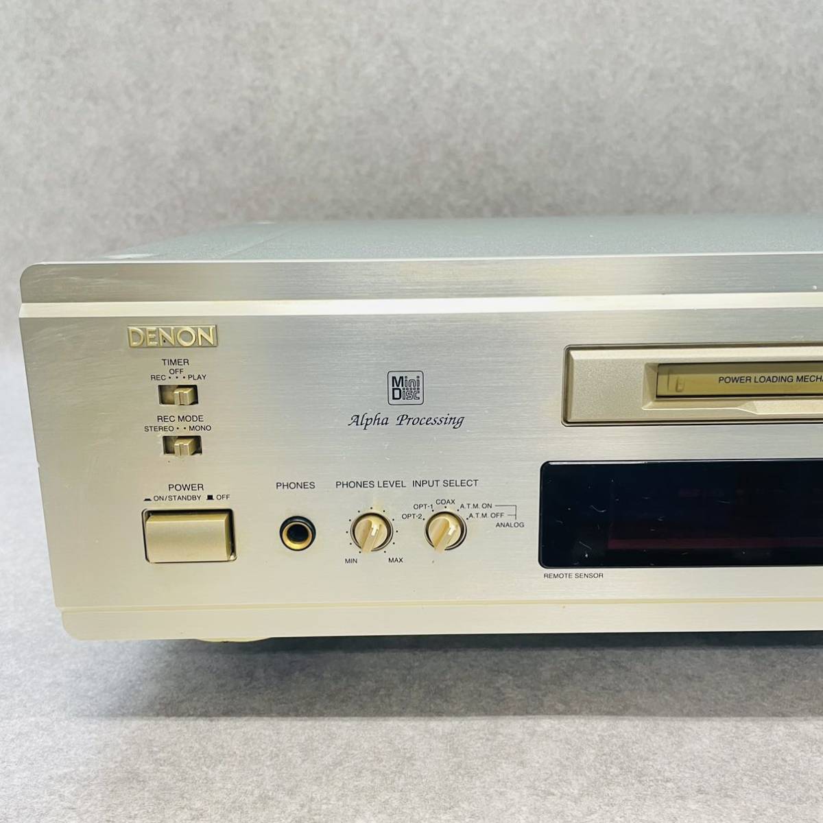 あ2-05)DENON　MDデッキ　DMD-1600AL　音楽機材　MD再生OK 音出し確認済み　リモコンなし、現状品_画像3