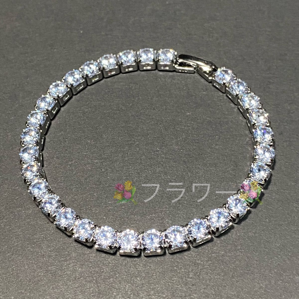 CZ テニスチェーン 5mm 19cm シルバー 925 ブレスレット