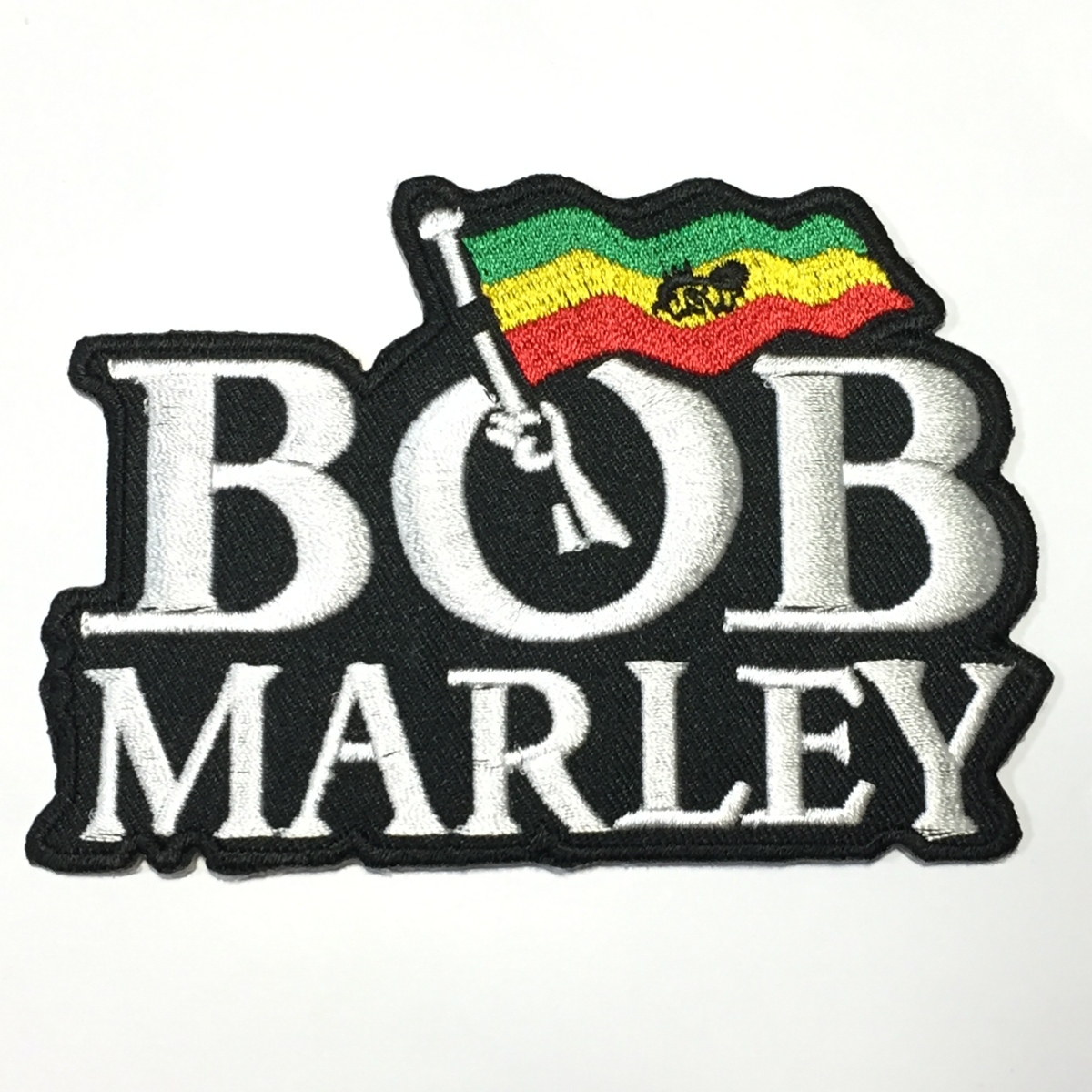 147 ボブ マーリー Bob Marley ボブマリー ラスタ フラッグ 文字ロゴ 刺繍 アイロン ワッペン レゲエ アフリカ ジャマイカ 刺繍ワッペン_画像1