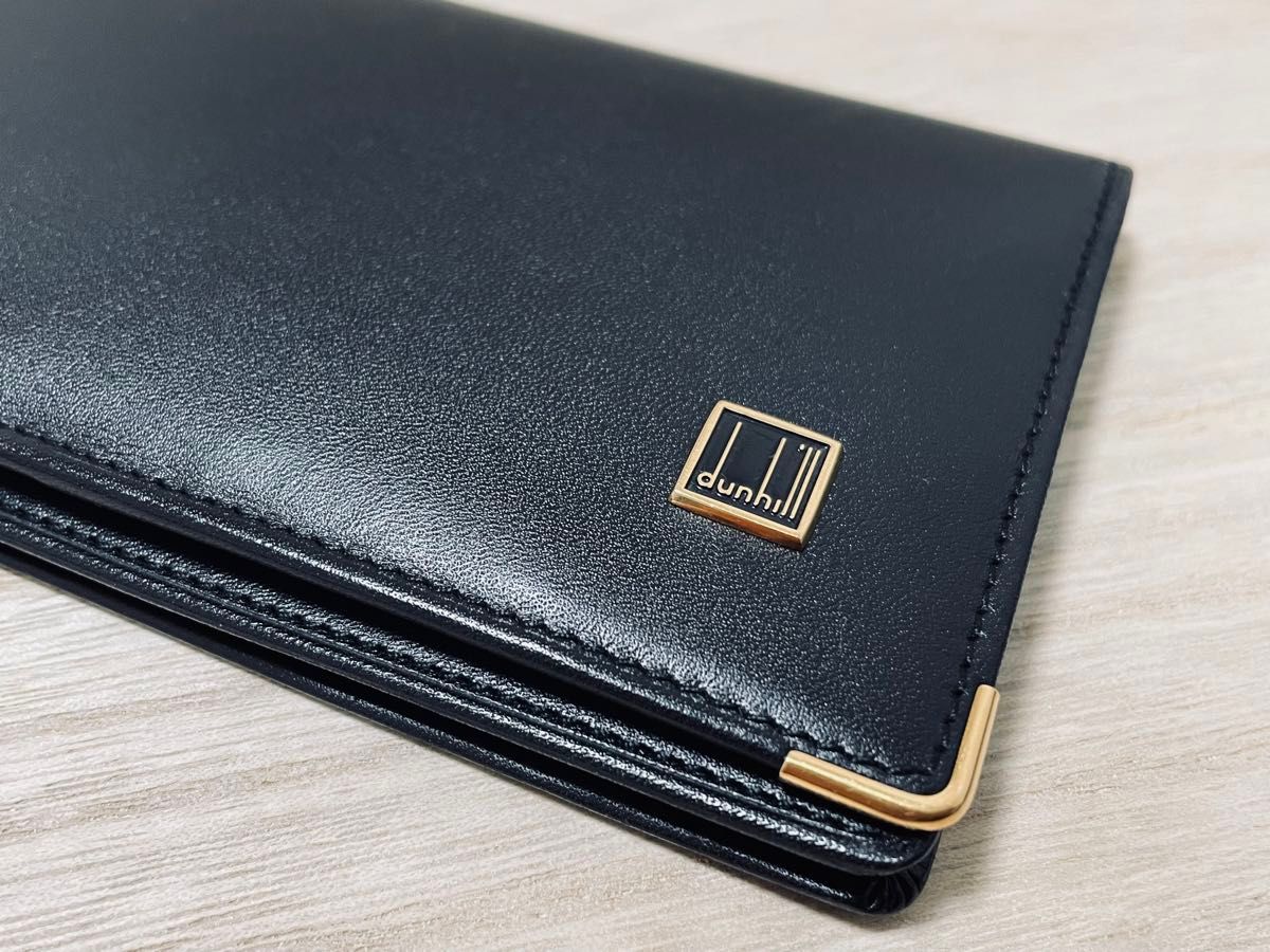 ☆ 【新品・未使用】ダンヒル dunhill 長財布 札入れ カード入れ 6枚 ブラック 小銭入れなし 二つ折り財布