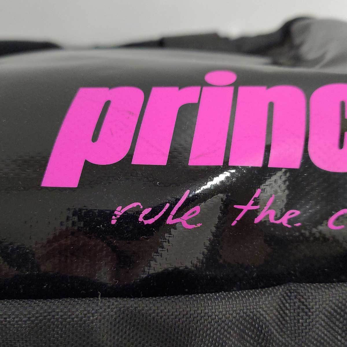 [ used ] Prince enamel 2WAY Boston bag shoulder black x pink Prince tennis bag large 