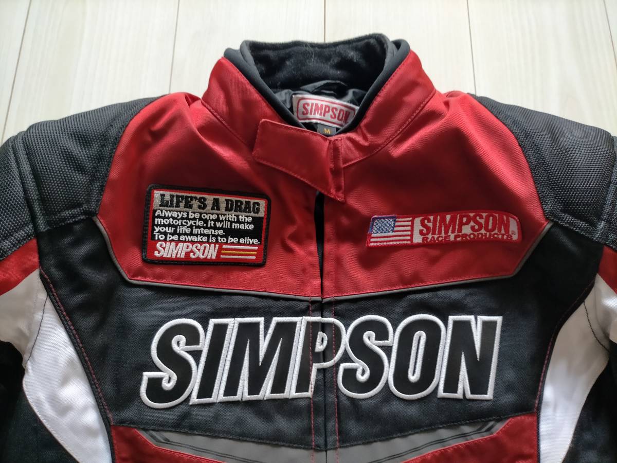 シンプソン(SIMPSON) ジャケット レッド M SJ-6132 ウインター オーバーパンツ M 防寒 SOP-6131 ライダースーツ セット_画像3