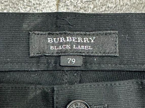 APS199 BURBERRY BLACK LABEL バーバリーブラックレーベル ホース刺繍 ストレッチ ストレートパンツ 79 コットン 黒 メンズ_画像4