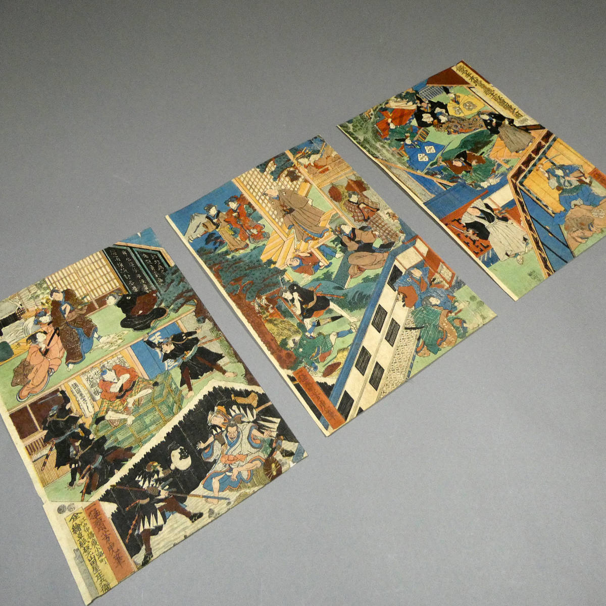 歌川芳虎◇江戸時代 木板浮世絵◇「仮名手本忠臣蔵十一段続一覧 歌川芳虎◇江戸時代 木板浮世絵◇「仮名手本忠臣蔵十一段続一覧