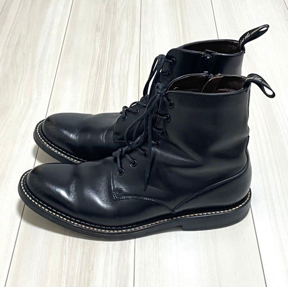 ★foot the coacher フットザコーチャー サイドジップ ブーツ レザー ショートブーツ 黒 ブラック 26cm★_画像3