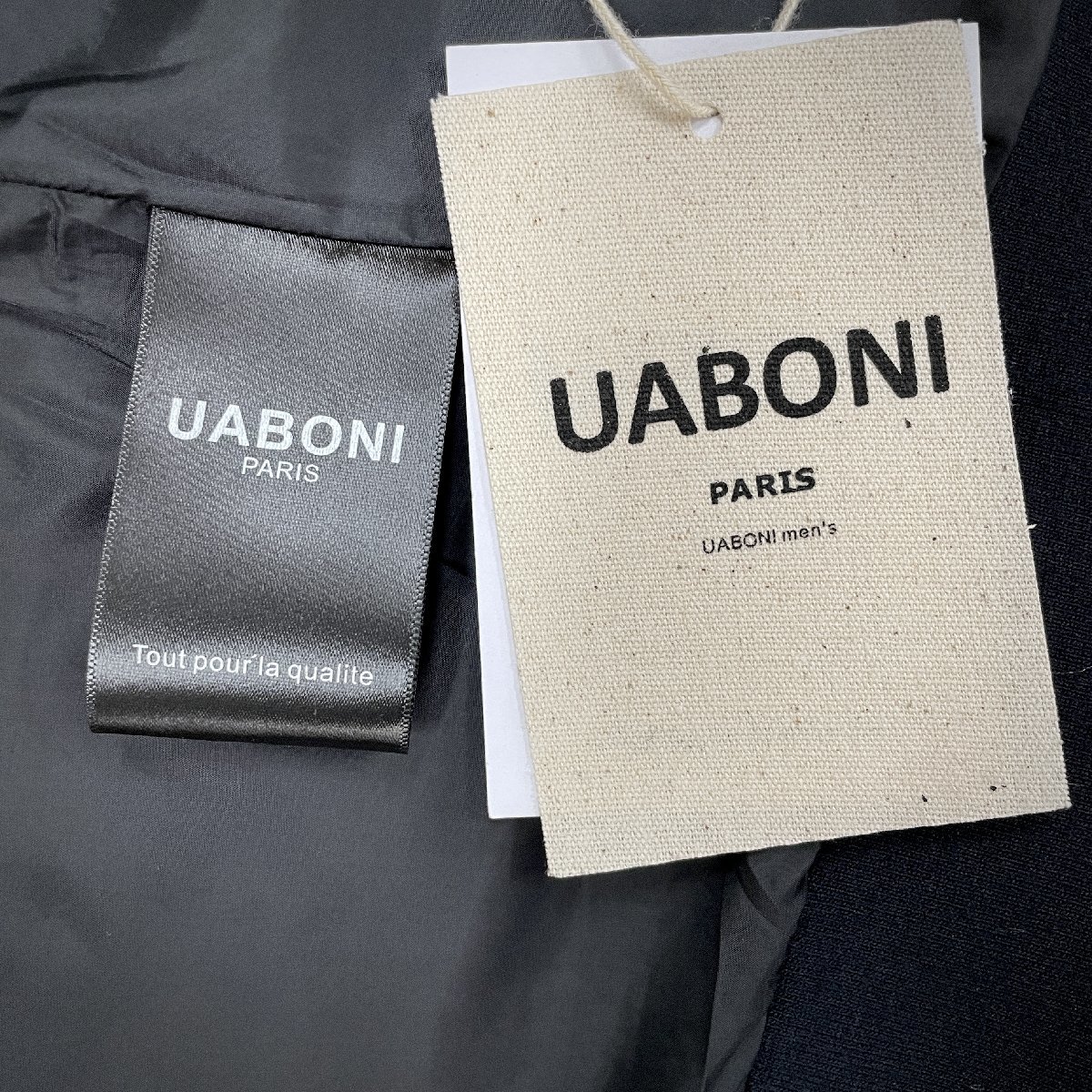 一枚限定EU製&定価7万◆UABONI*Paris*デニムジャケット*ユアボニ*パリ発◆高級 紳士 チェック柄 ブルゾン カジュアル スポーツ 日常 M/46_画像10