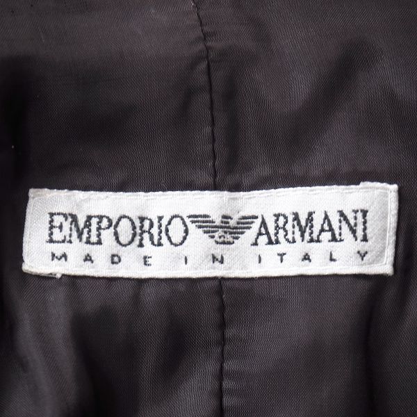 3-TL022 エンポリオアルマーニ EMPORIO ARMANI シルク混 ブラック コート 38 レディース_画像6