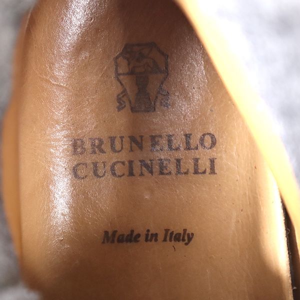 3-DF022 ブルネロクチネリ Brunello Cucinelli イタリア製 最高級 レザー ブーツ ブラウン 25相当 メンズ_画像6