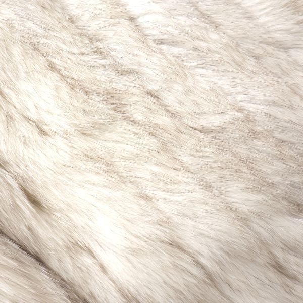 C3-FL027 フォックスファー FOX 高級毛皮 袖ニット切り替え ハーフコート 毛質 柔らか ボリューミー ホワイト グレー レディース_画像9