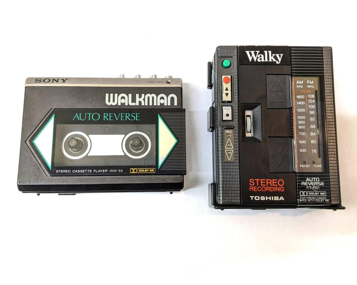 【335/336】SONY ソニー WALKMAN カセットウォークマン WM-55 TOSHIBA Walky KT-RS1_画像1